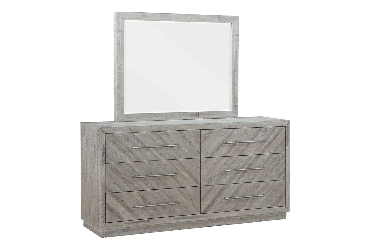 297191931:Herringbone Mirror in Gray, Image 2