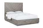 178281503:Herringbone Panel Bed w/ Storage in Gray, California King, Image 1