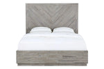 735750110:Herringbone Panel Bed w/ Storage in Gray, Queen, Image 2
