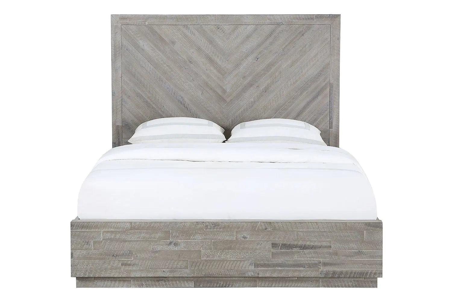 735750110:Herringbone Panel Bed w/ Storage in Gray, Queen, Image 2