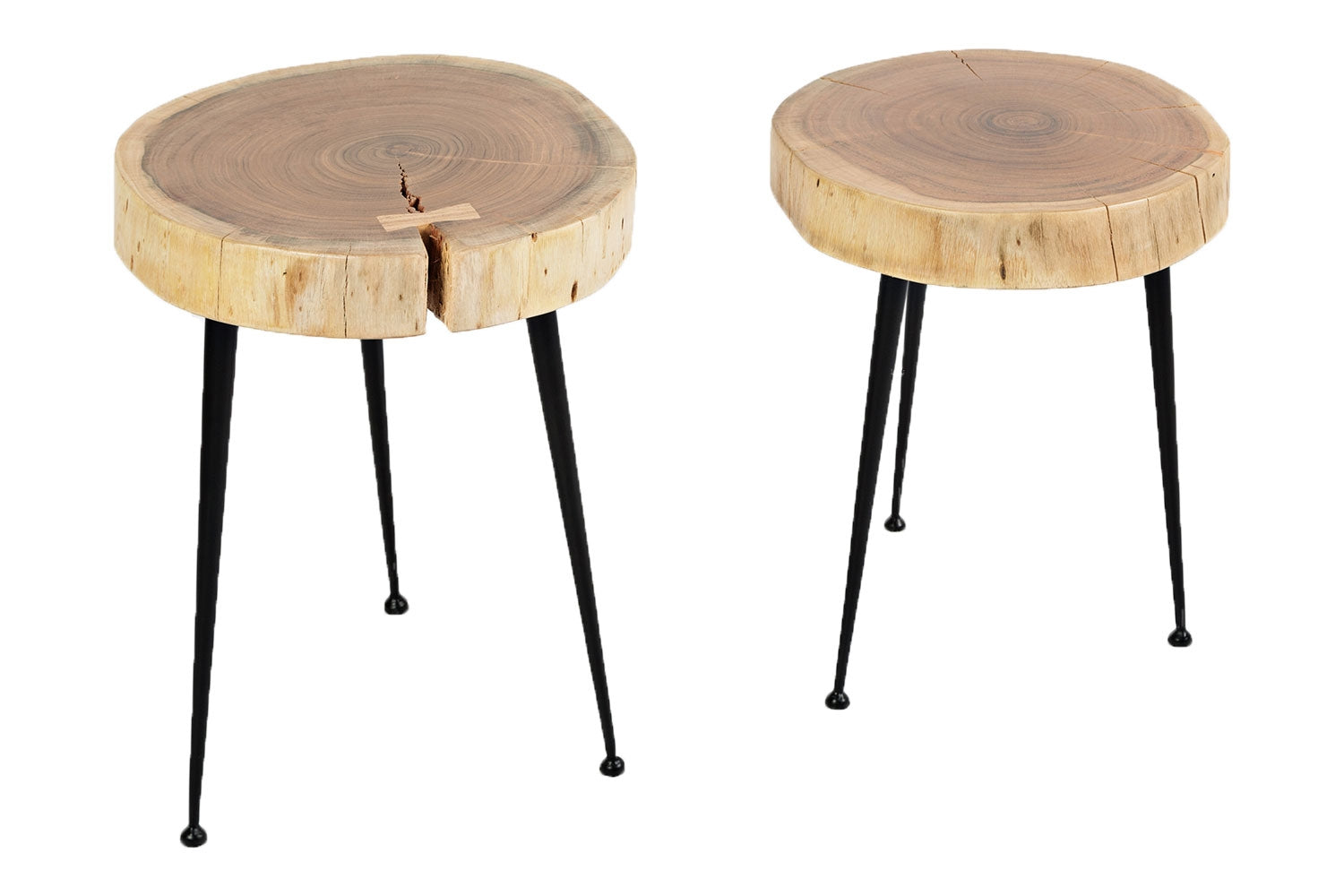 192090216:Iron & Wood Accent Tables, Set of 2, Image 2