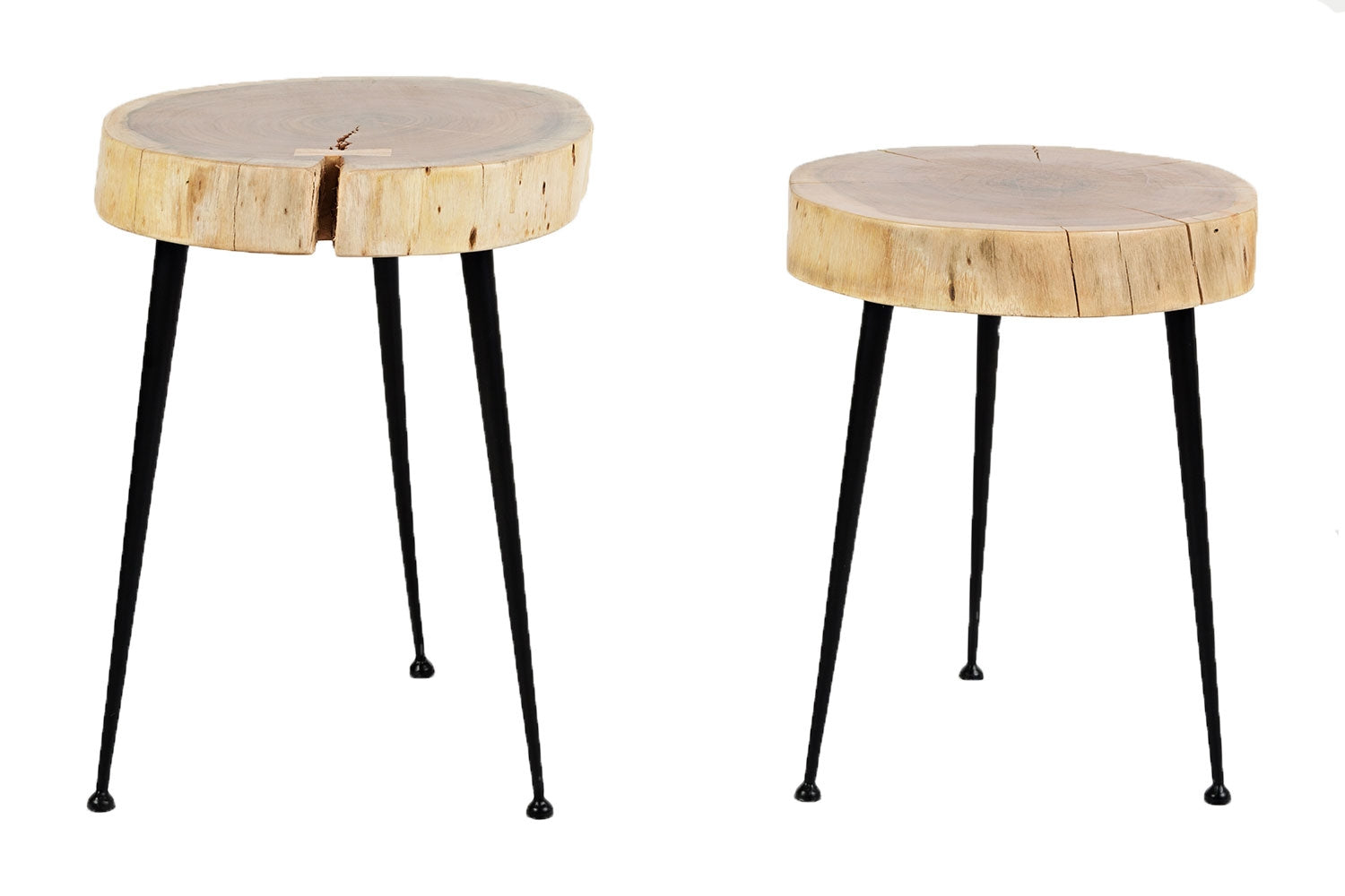 192090216:Iron & Wood Accent Tables, Set of 2, Image 1