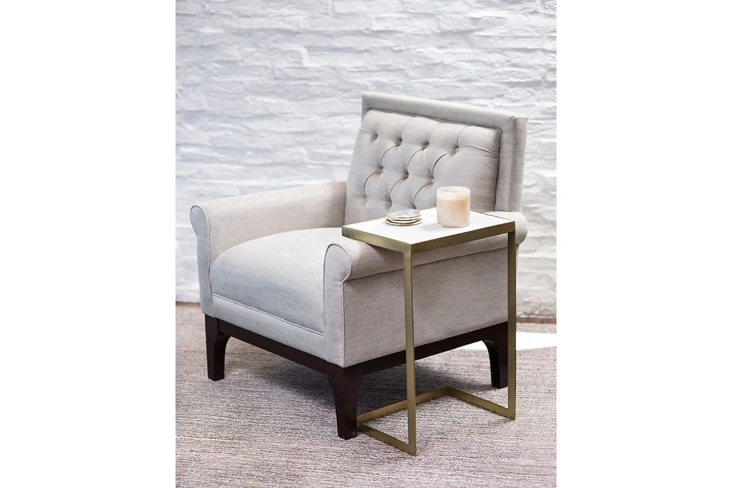 053253553:Alder & Tweed Laguna End Table in Antique Brass, Image 4