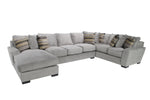 144566453:Oracle Tux Sofa Chaise Sectional in Platinum, Left Facing, Down, Image 1