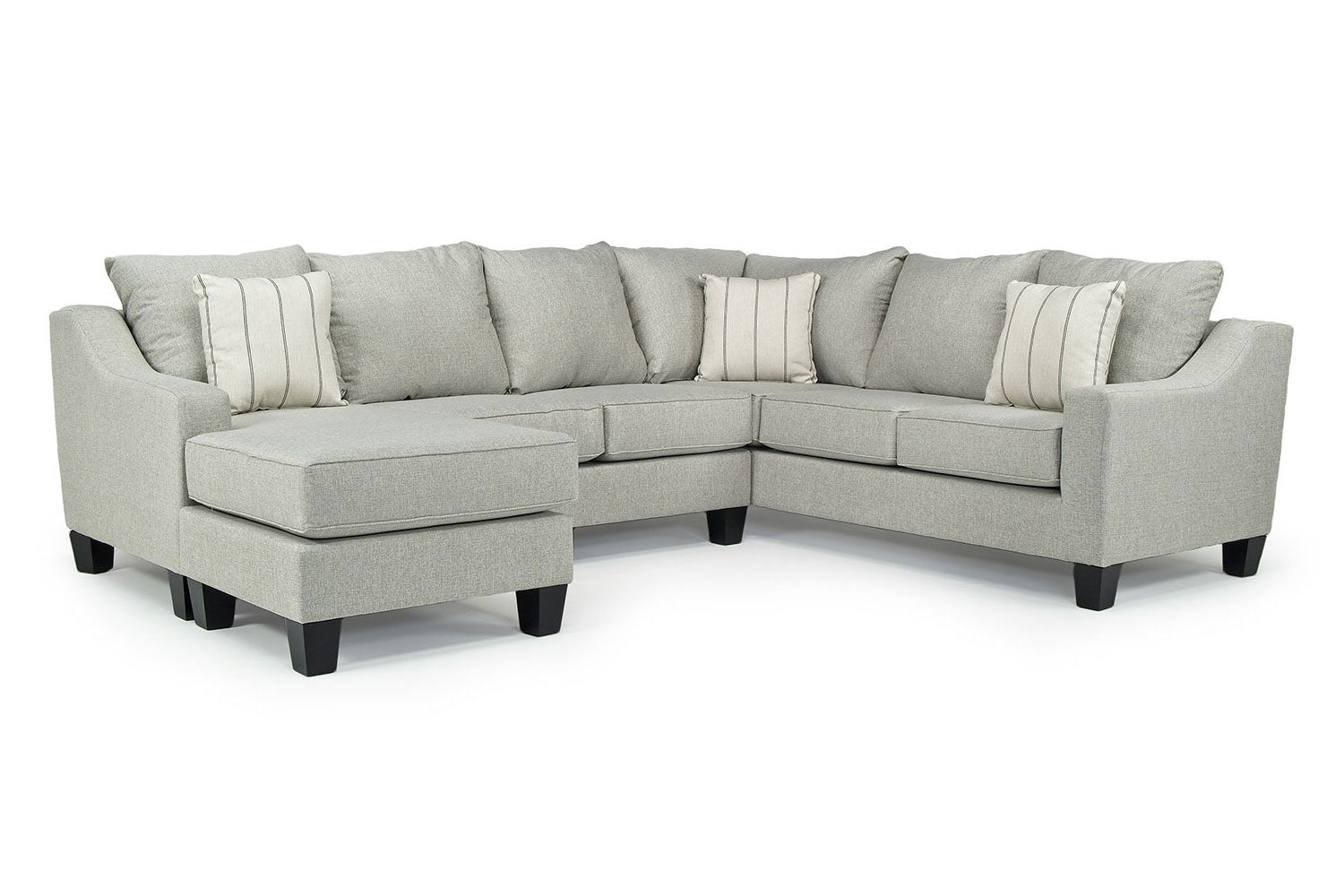 562796062:Lucy Tux Sofa Chaise Sectional in Linen, Left Facing, Image 1