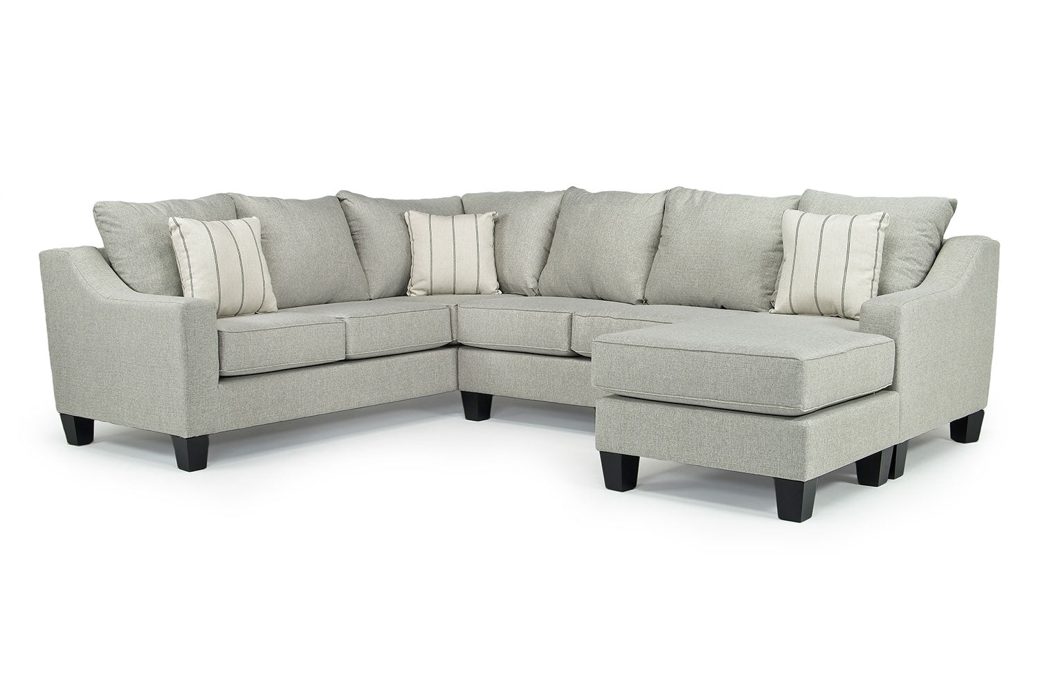 146780182:Lucy Tux Sofa Chaise Sectional in Linen, Right Facing, Image 1