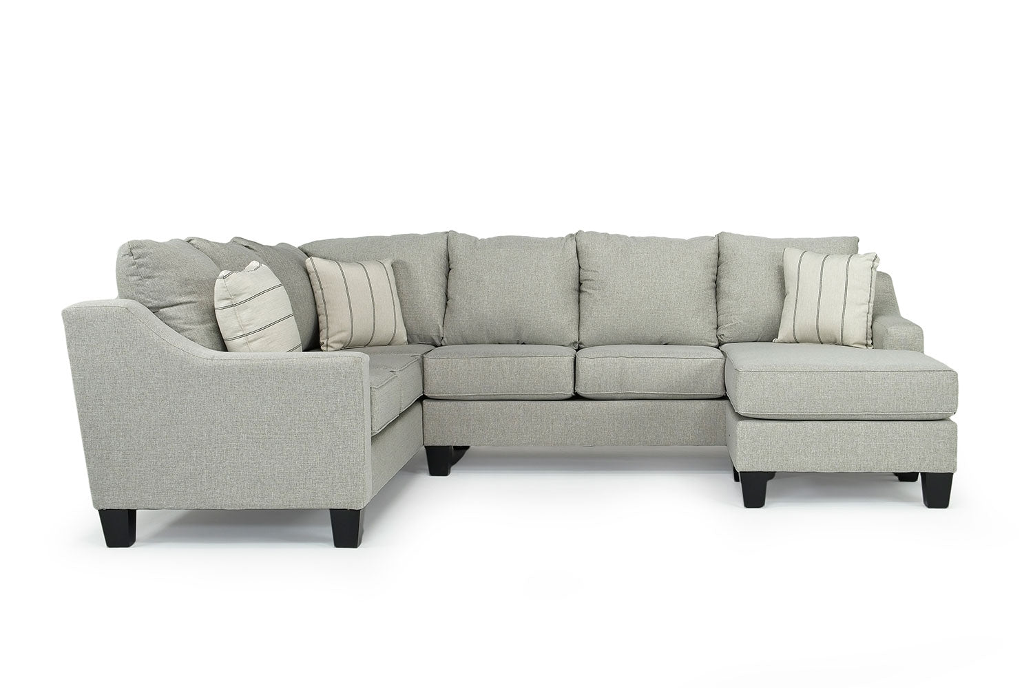 146780182:Lucy Tux Sofa Chaise Sectional in Linen, Right Facing, Image 2