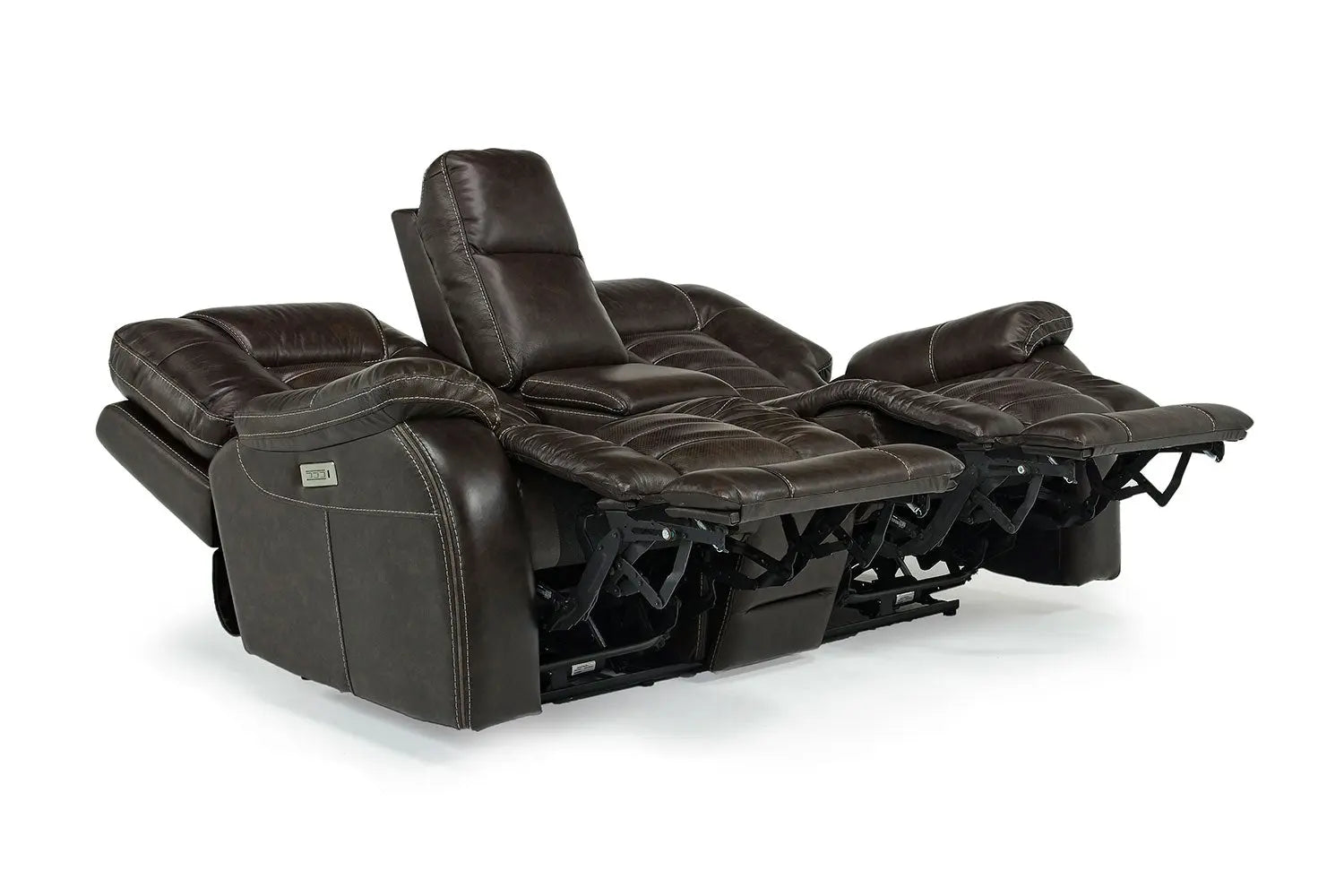 887628787:Malibu 3 Power Wireless Console Loveseat in Chocolate Leather, Image 4