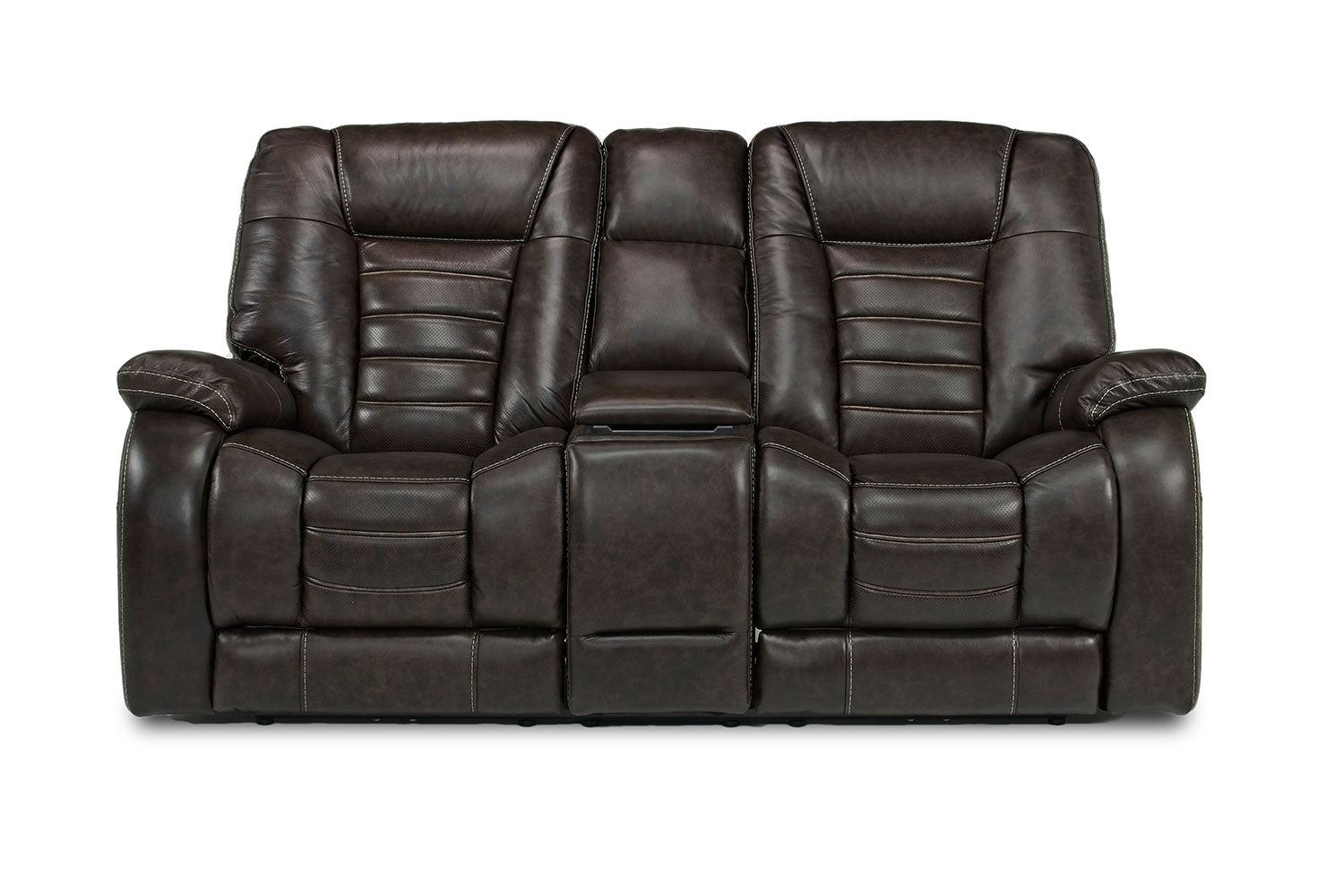 887628787:Malibu 3 Power Wireless Console Loveseat in Chocolate Leather, Image 2