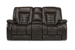 887628787:Malibu 3 Power Wireless Console Loveseat in Chocolate Leather, Image 2