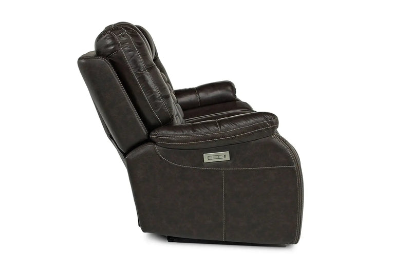 MALIBSOFA:Malibu 3 Power Sofa in Chocolate Leather, Image 3