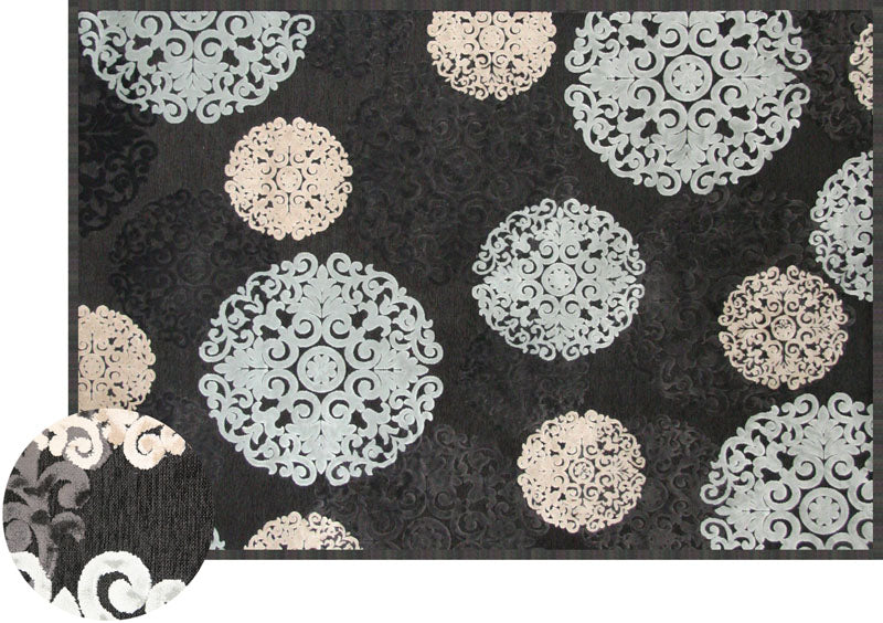 981655811:Napa Rug in Charcoal Snowflake, 5 x 8, Image 1