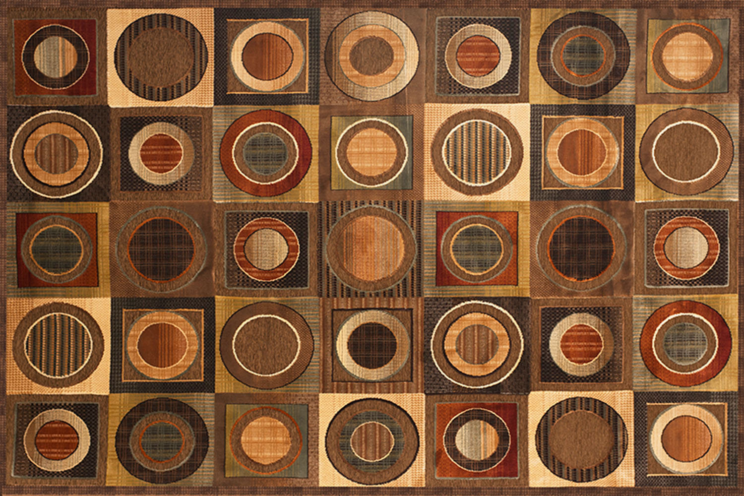 313823521:Napa Rug in Brown Circles, 5 x 8, Image 1