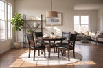 513004772:513004772: Gia Round Dining Table & 4 Chairs In Dark Brown, Styled