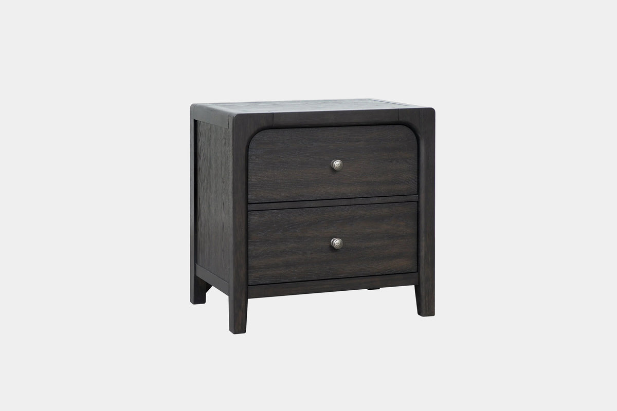 EASTON109:Easton Upholstered Bed & Dresser & Mirror & Nightstand, Angled