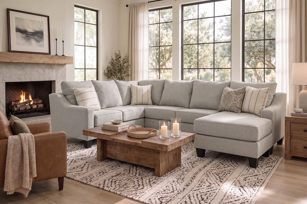 146780182:Lucy Tux Sofa Chaise Sectional, Styled