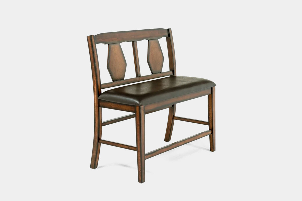 668415568:Napa Counter Height Dining Table & 4 Stools & Bench, Angled
