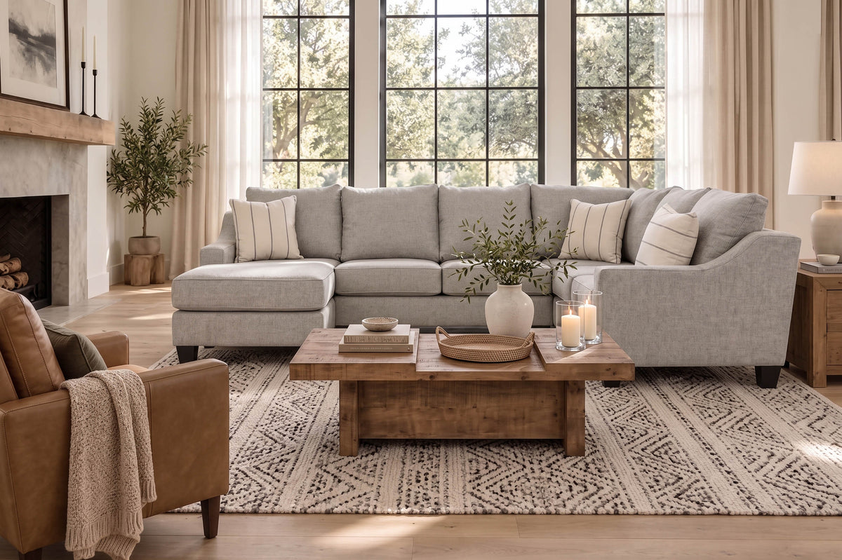 562796062:Lucy Tux Sofa Chaise Sectional, Styled