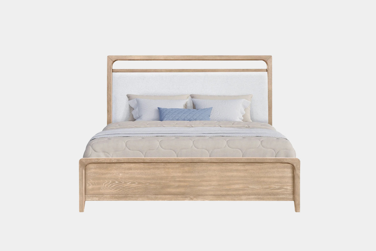 EASTON133:Easton Upholstered Bed & Dresser & Mirror & Nightstand, Front