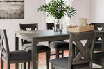 504953935:Caitbrook Counter Height Dining Table & 6 Stools, Styled