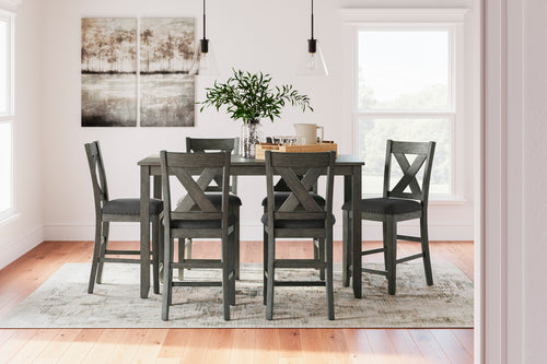 504953935:Caitbrook Counter Height Dining Table & 6 Stools, Styled