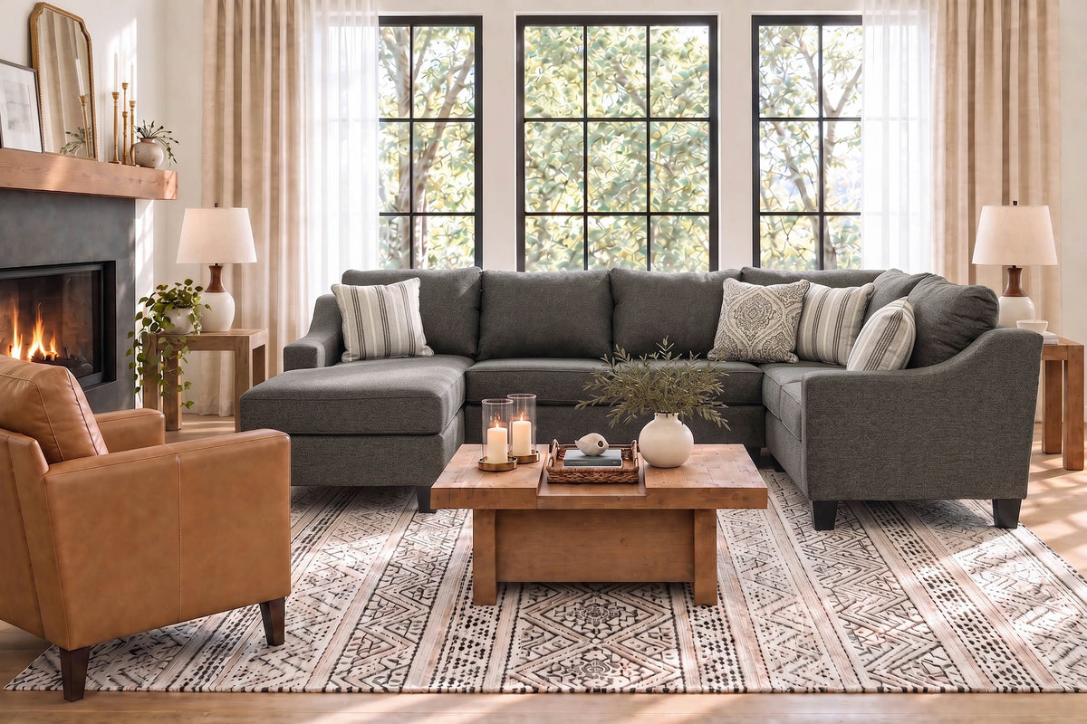 874459990:Lucy Tux Sofa Chaise Sectional, Styled