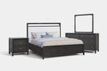 EASTON109:Easton Upholstered Bed & Dresser & Mirror & Nightstand, Angled