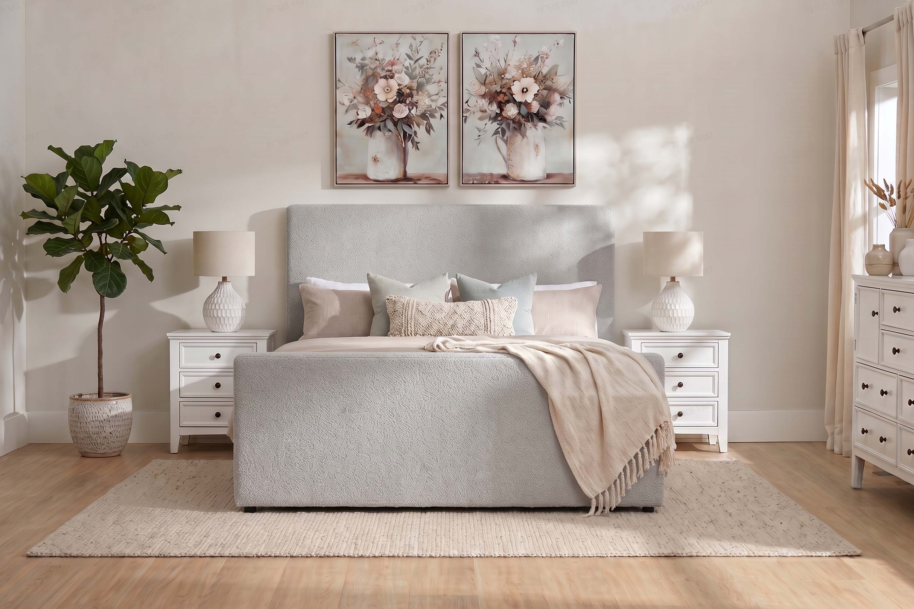 HALSTON10:Halston Upholstered Trundle Bed,Styled