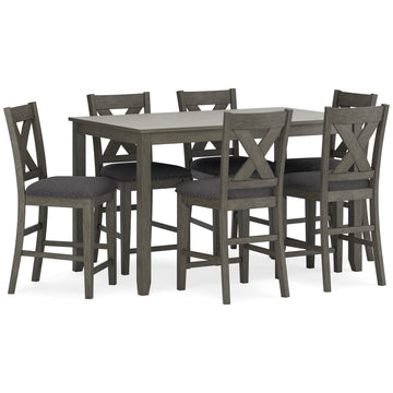 504953935:Caitbrook Counter Height Dining Table & 6 Stools, Angled