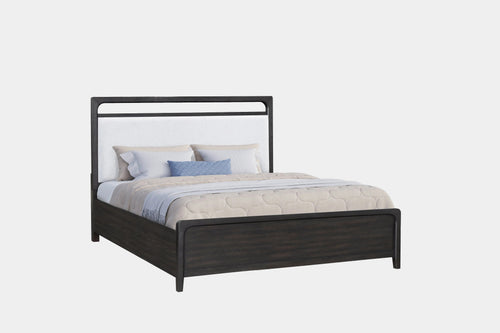 EASTON103:Easton Upholstered Bed & Dresser & Mirror & Nightstand, Angled