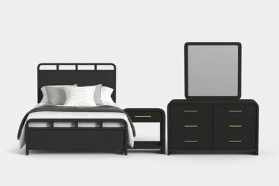 EMBER0003:Emberly Panel Bed & Dresser & Mirror & Nightstand, Front