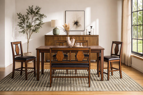 668415568:Napa Counter Height Dining Table & 4 Stools & Bench, Styled