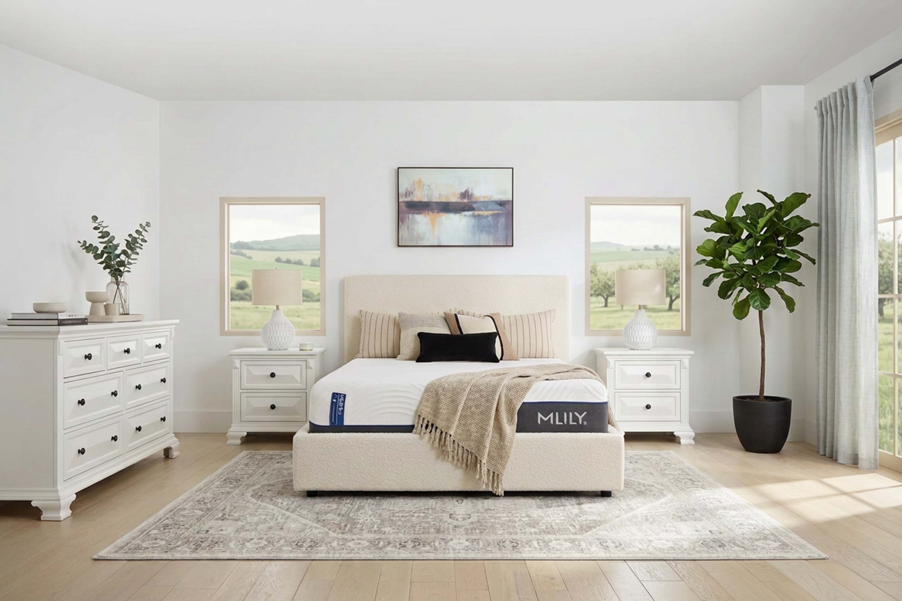 SORABG001:Sora Upholstered Bed, Styled