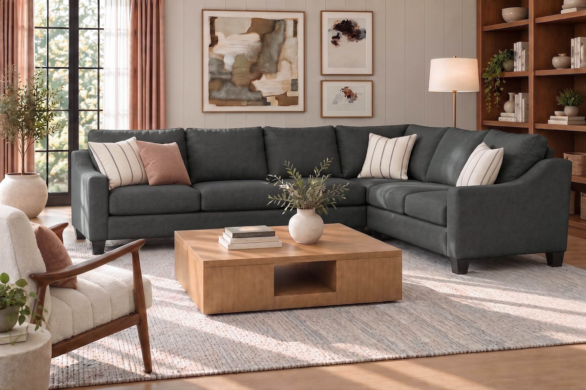 LUCYCHR01:Lucy Tux Sofa Sectional, Styled