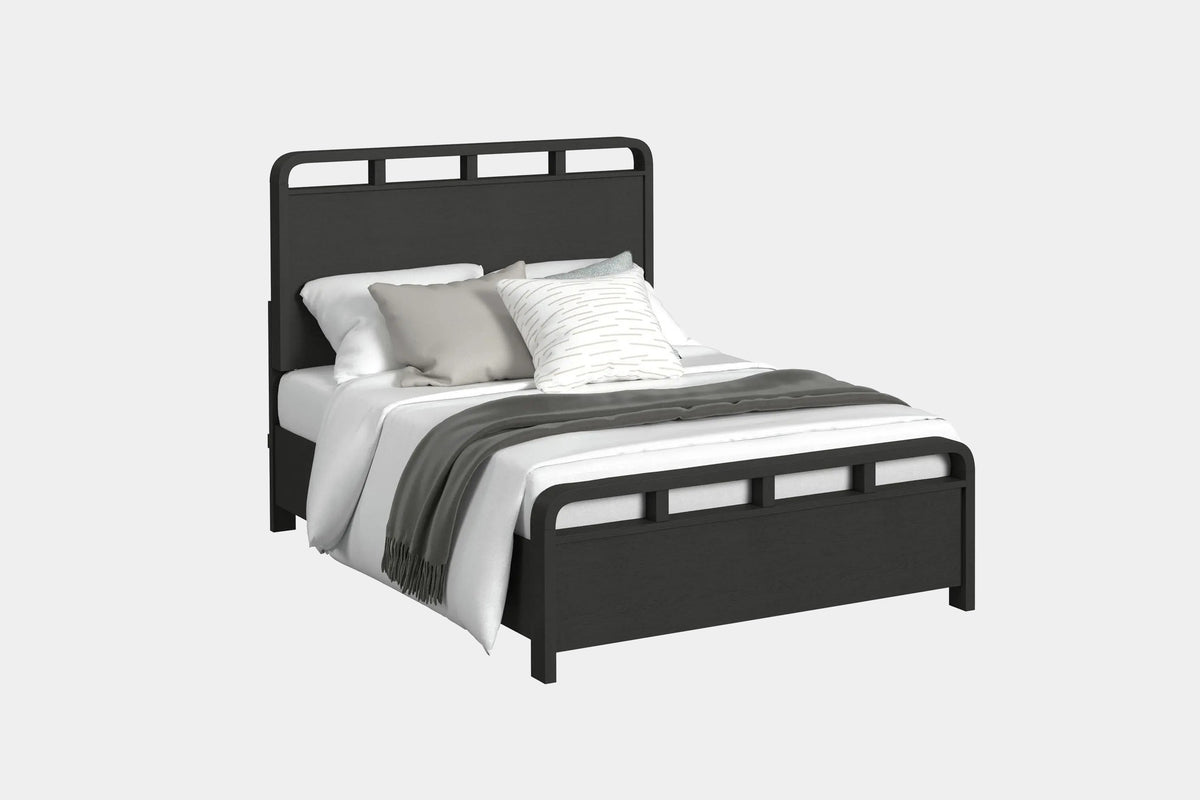 EMBER0010:Emberly Panel Bed, Angled