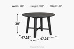 463577339:Sable Crest Round Dining Table & 4 Chairs,