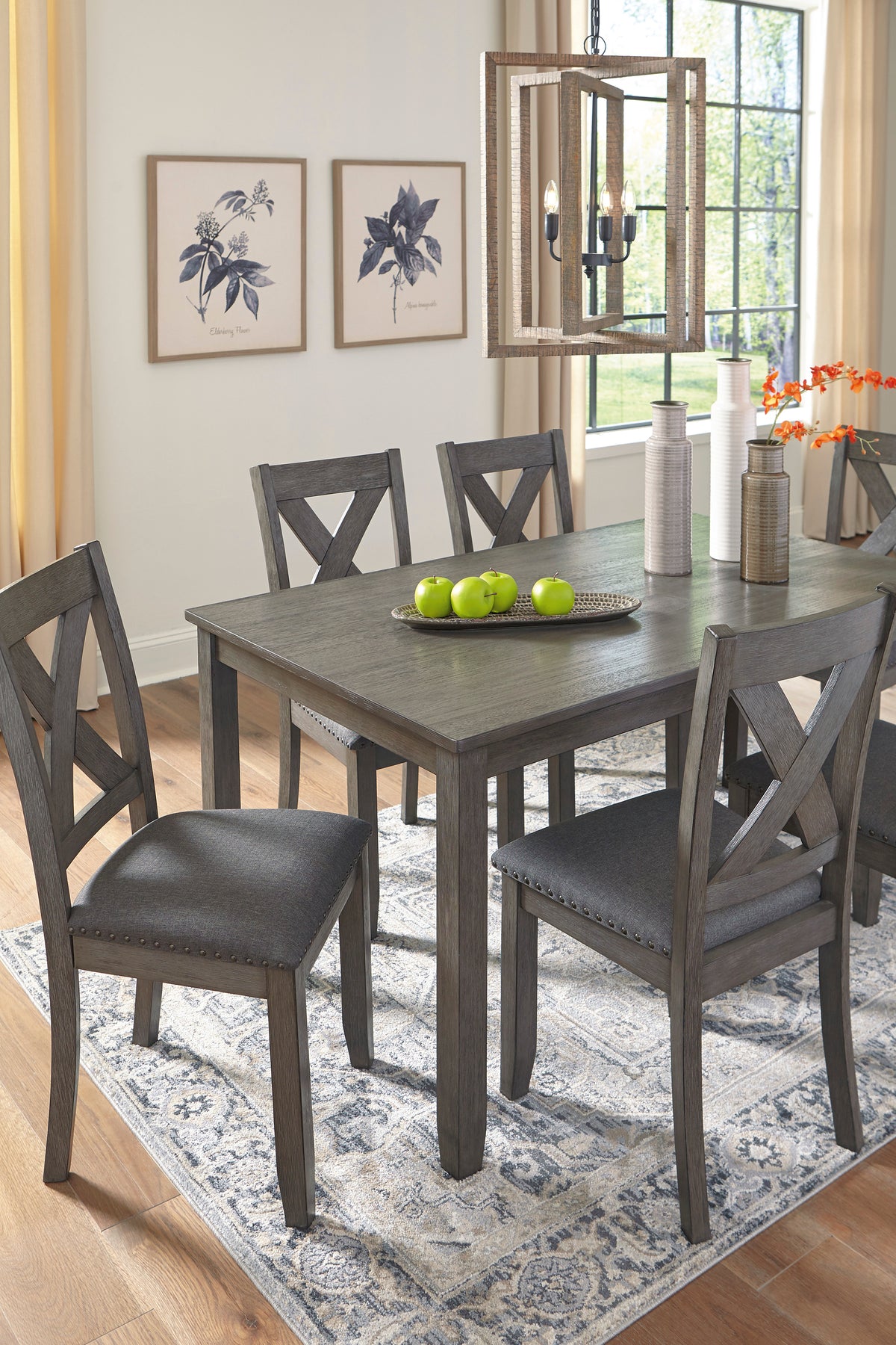 851739594:Caitbrook Dining Table & 6 Chairs, Styled