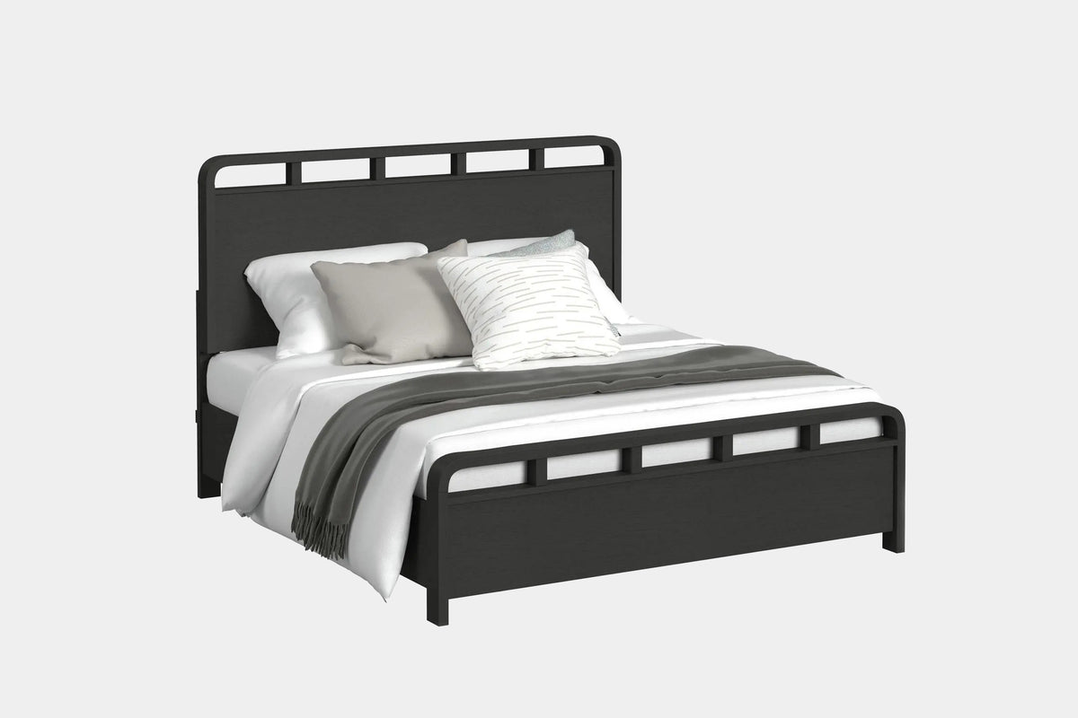 EMBER0005:Emberly Panel Bed, Angled