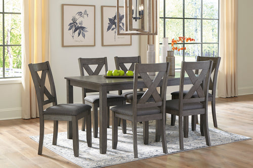 851739594:Caitbrook Dining Table & 6 Chairs, Styled