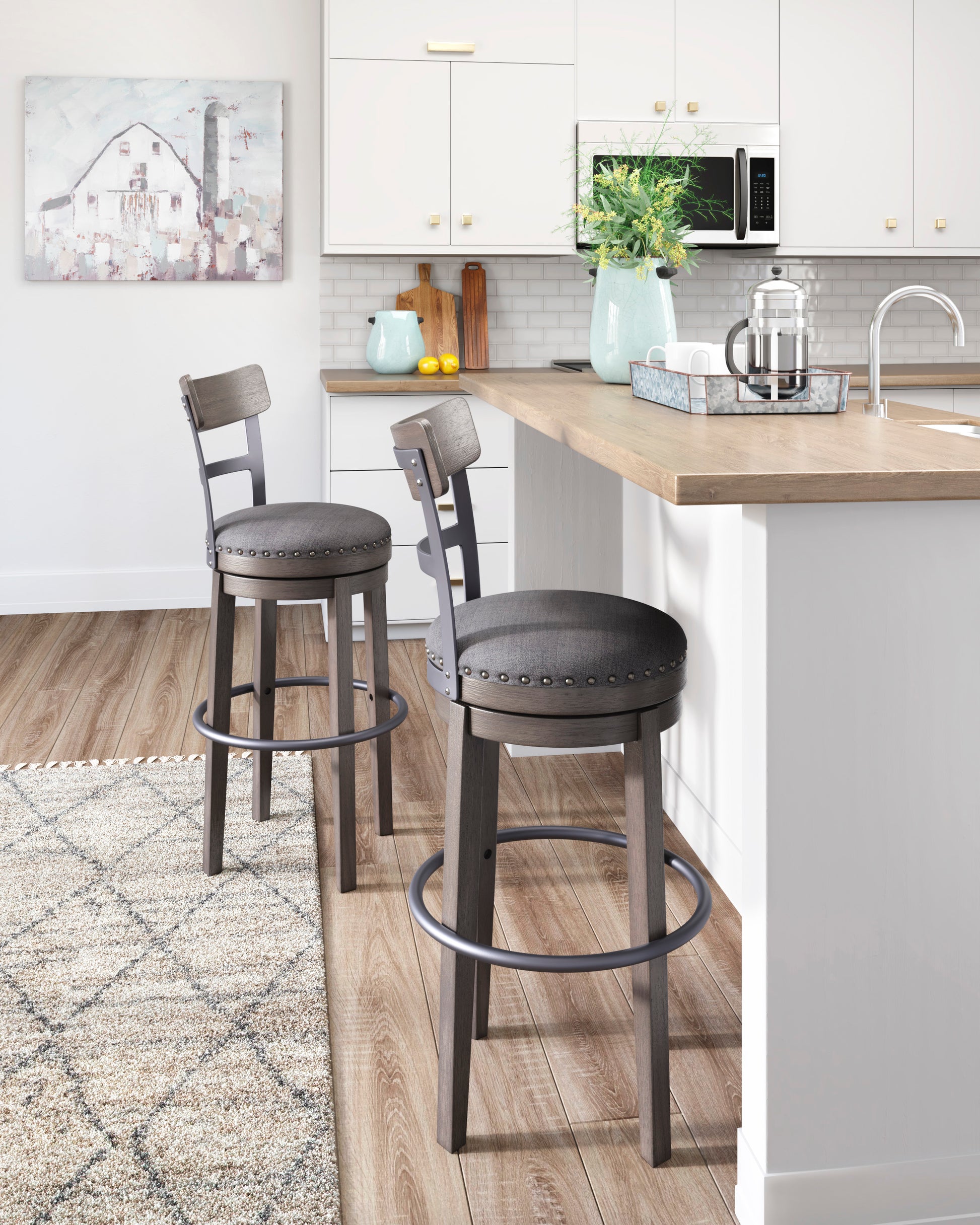 517742418:Caitbrook Barstool, Styled