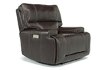 875702791:Oslo 3 Power Recliner in Dark Brown Leather, Image 1