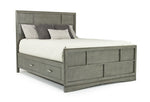TOROGRYEB:Ontario Panel Bed w/ Storage in Gray, Eastern King, Image 1