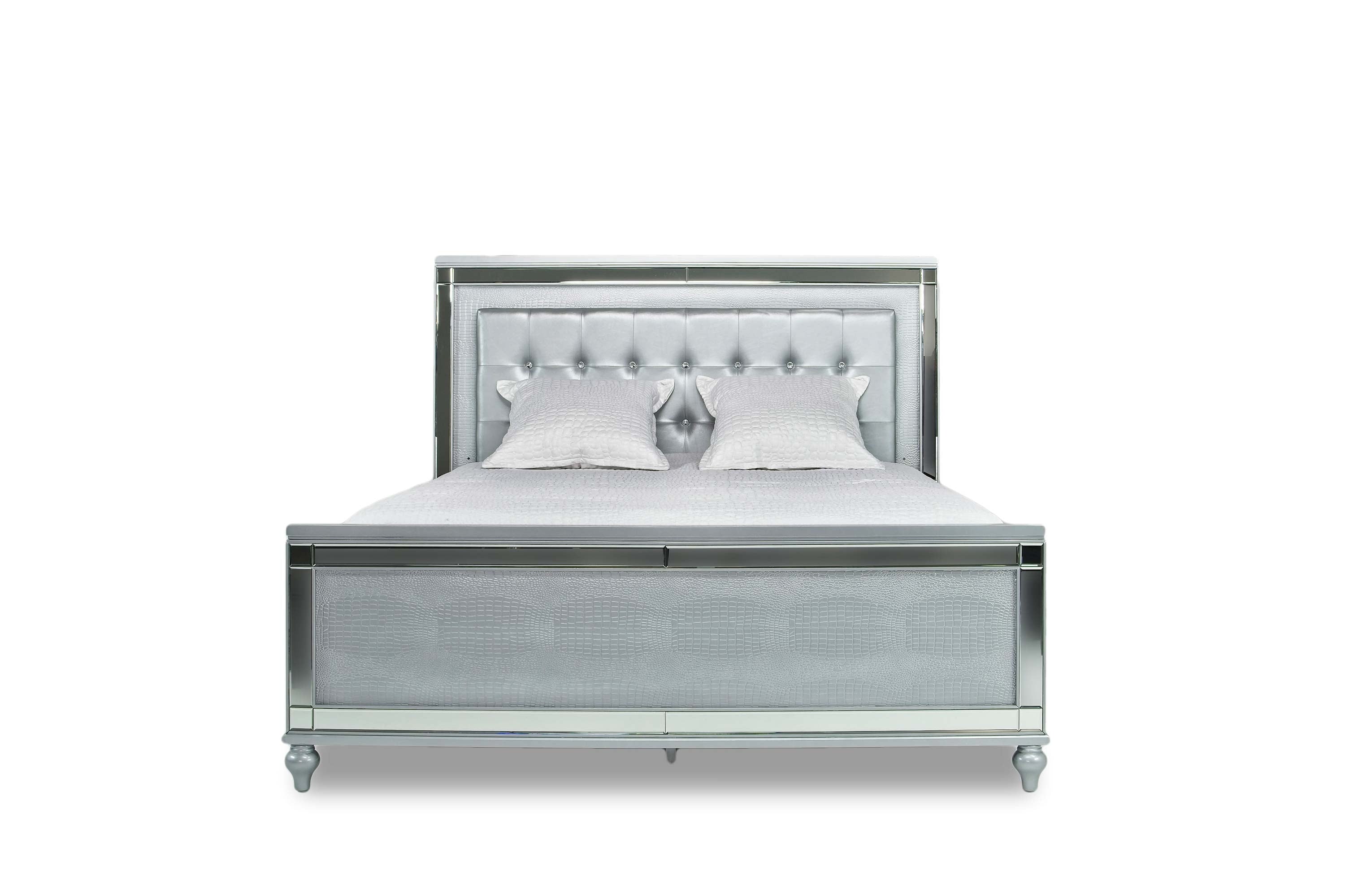 839168372:Valentino Panel Bed in Silver, Full, Image 2