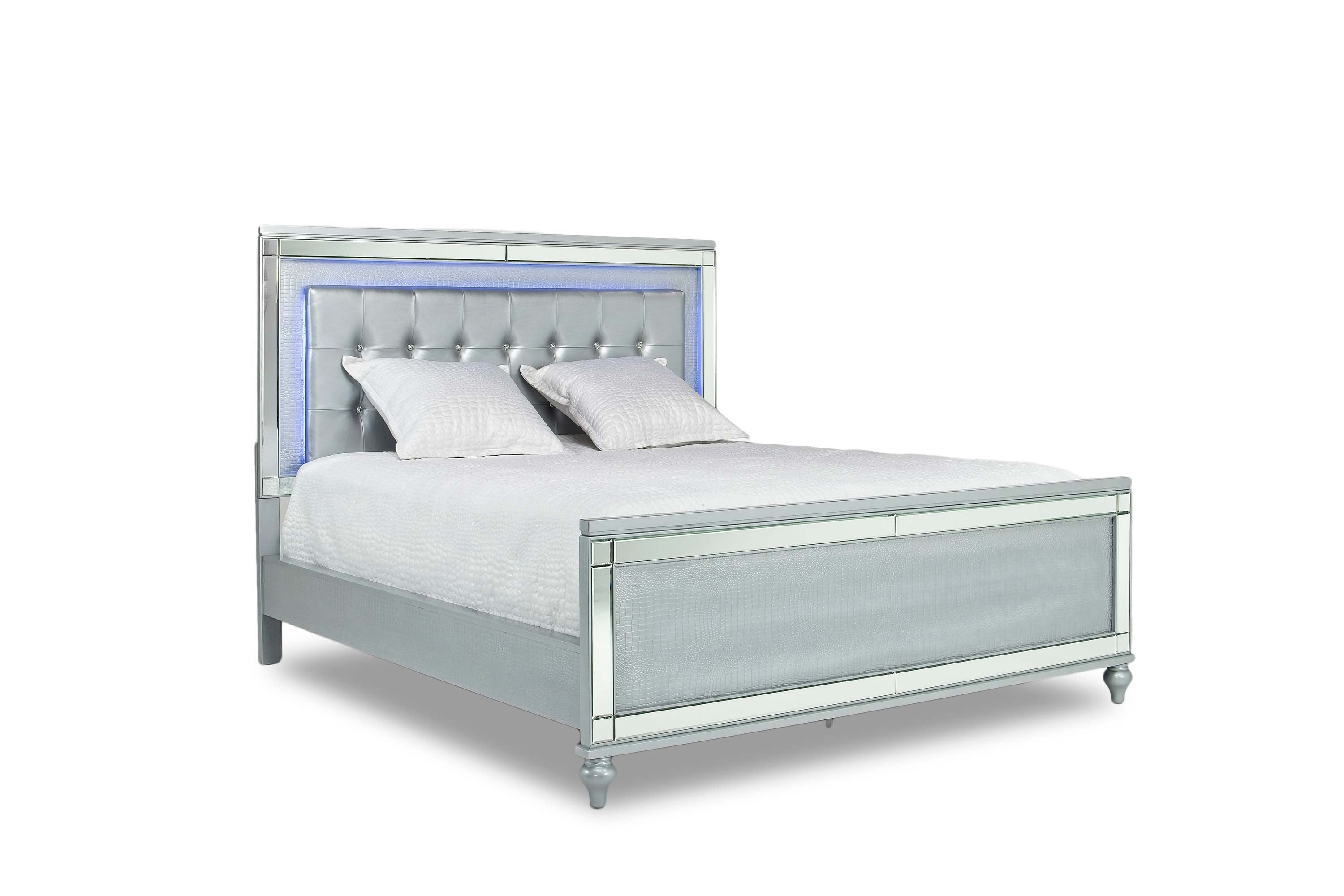 867099384:Valentino Panel Bed in Silver, California King, Image 1
