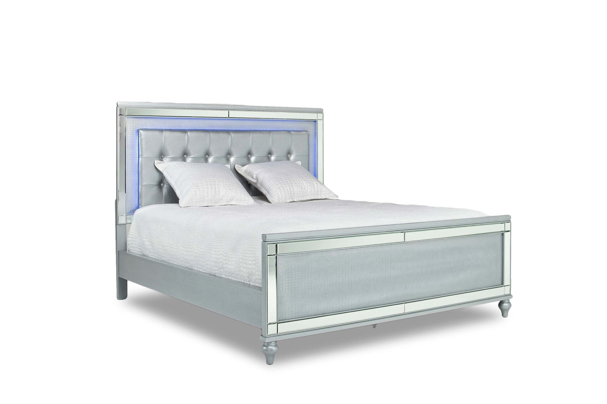 867099384:Valentino Panel Bed in Silver, California King, Image 1