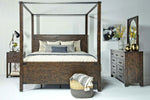 834519285:Pine Hill Canopy Bed in Brown, California King, Image 4