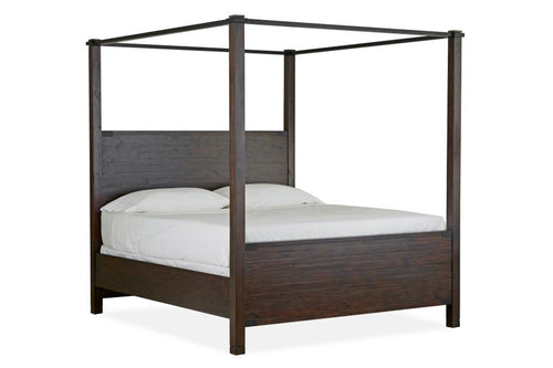 834519285:Pine Hill Canopy Bed in Brown, California King, Image 1