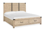 PINEOASQB:Pine Hill Panel Bed w/ Storage in Oat, Queen, Image 1