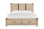 PINEOASEB:Pine Hill Panel Bed w/ Storage in Oat, Eastern King, Image 2