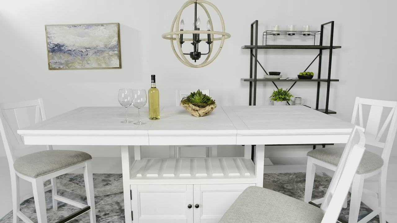 Load video: 479773658:Bay Creek Counter Height Dining Table &amp; 4 Stools, Video